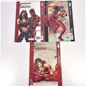 Marvel Ultimate Elektra Comics Lot 3 Issues #1 #3 #4 Mini Series